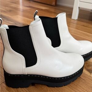 MIA White and Black Ankle Boots
